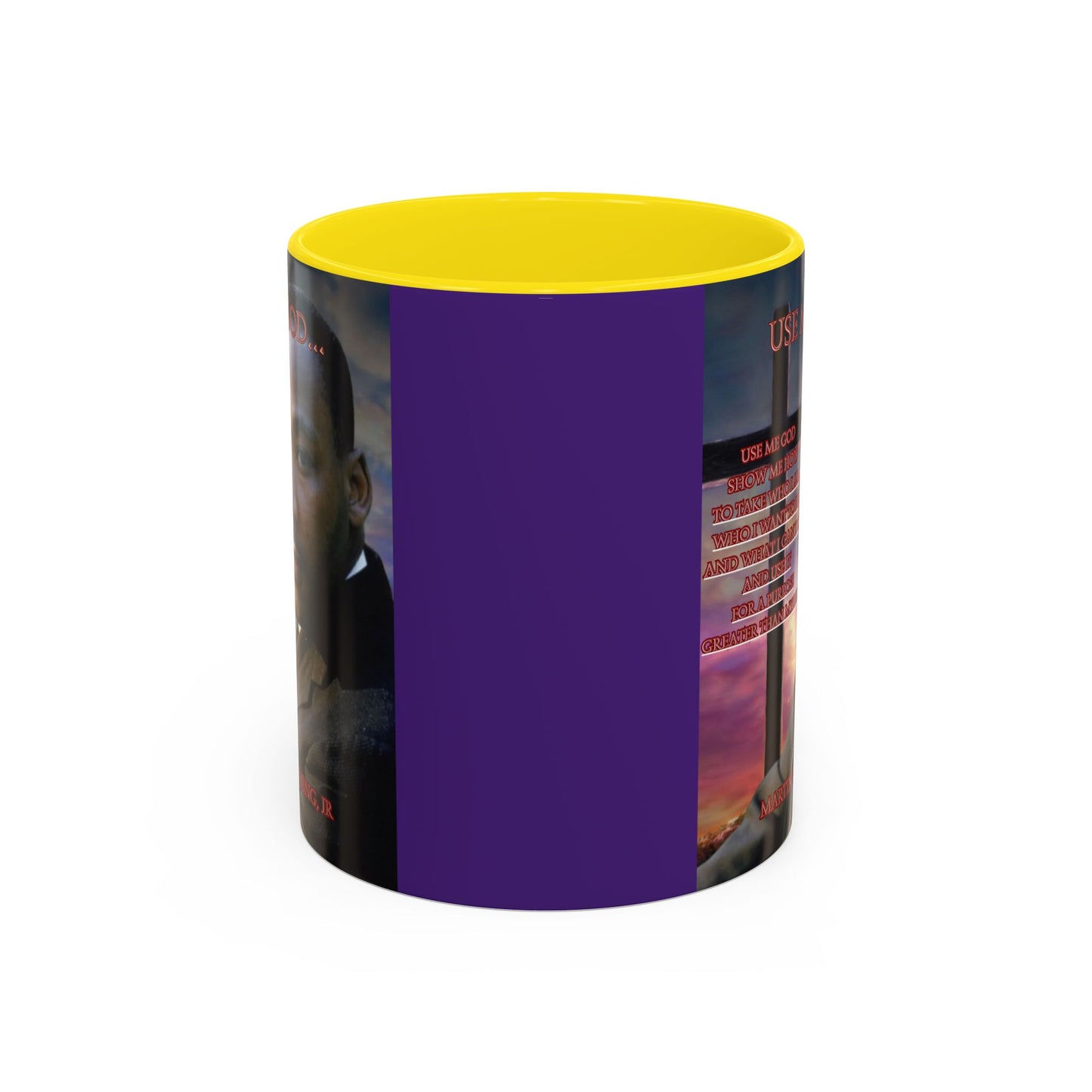 Use Me God, MLK Jr Purple Accent Mug by theGreenDragonTavern.shop