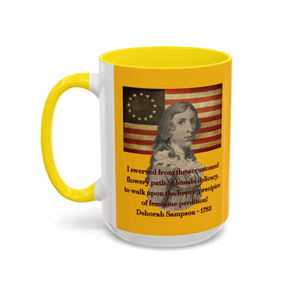 Deborah Sampson, America's Mulan Yellow Accent Mug by theGreenDragonTavern.shop