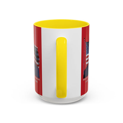 Charlie Kirk, Healthy Debate Red Accent Mug by theGreenDragonTavern.shop