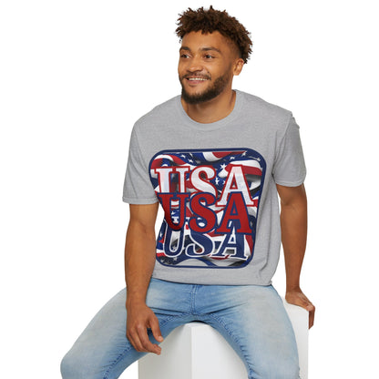 RED White and Blue USA Patriot Light colors Unisex T-Shirt by theGreenDragonTavern.shop