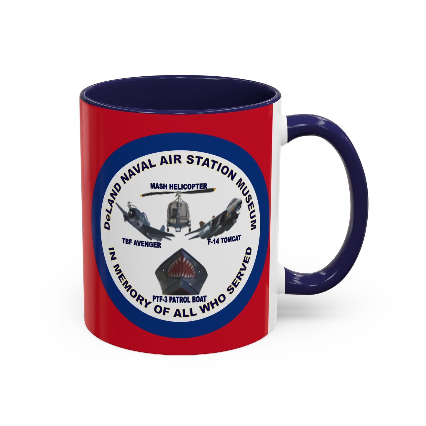 DNASM 2-sided, Founding & Student Art w/Navy Ring Red Accent Mug by theGreenDragonTavern.shop
