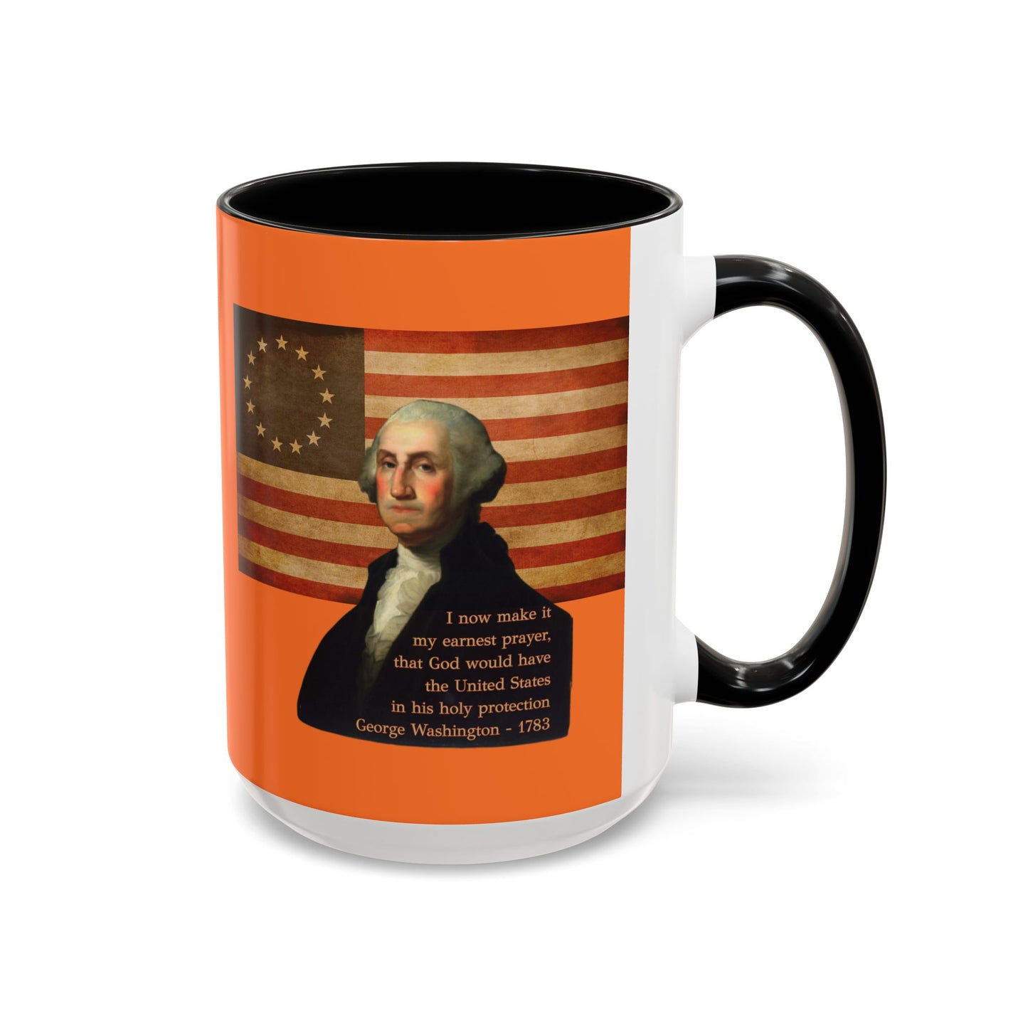 Washington's Earnest Prayer Orange Accent Mug by theGreenDragonTavern.shop