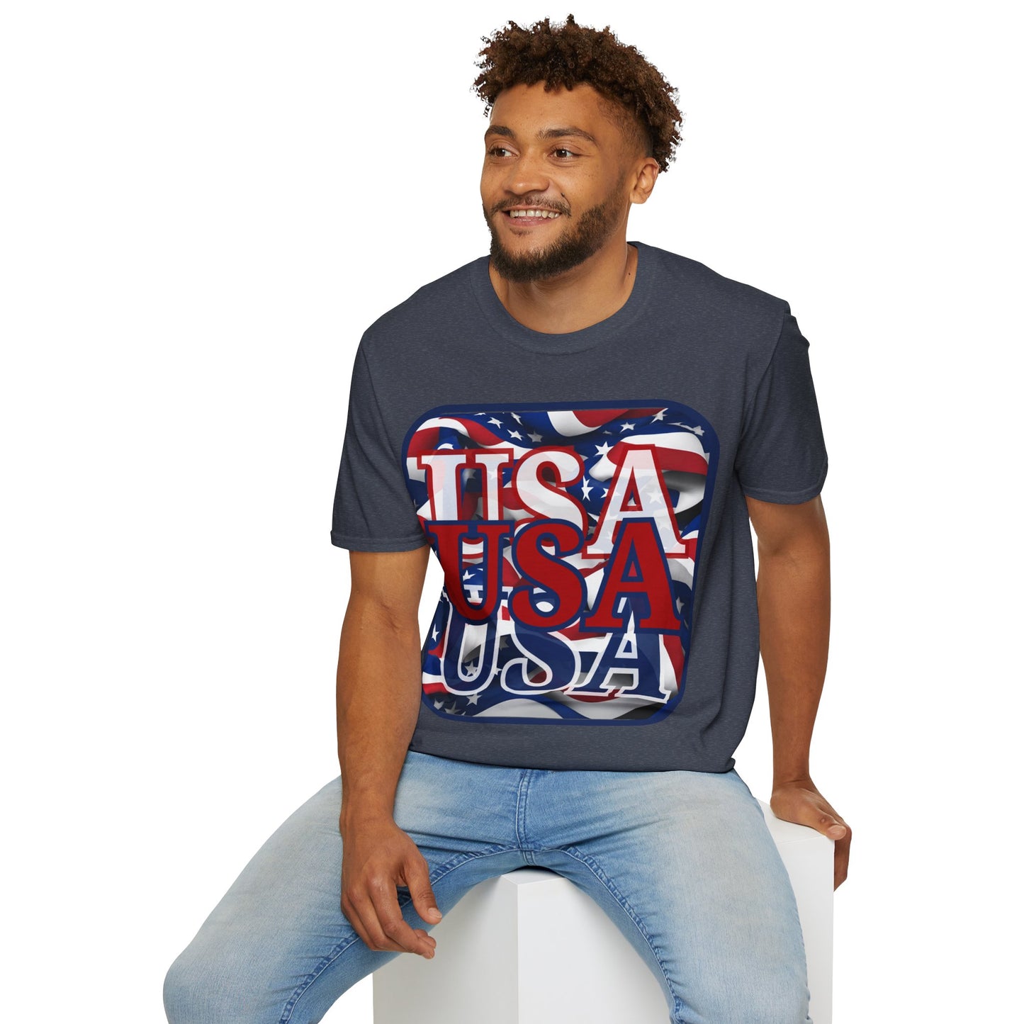 RED White and Blue USA Patriot Dark colors Unisex T-Shirt by theGreenDragonTavern.shop