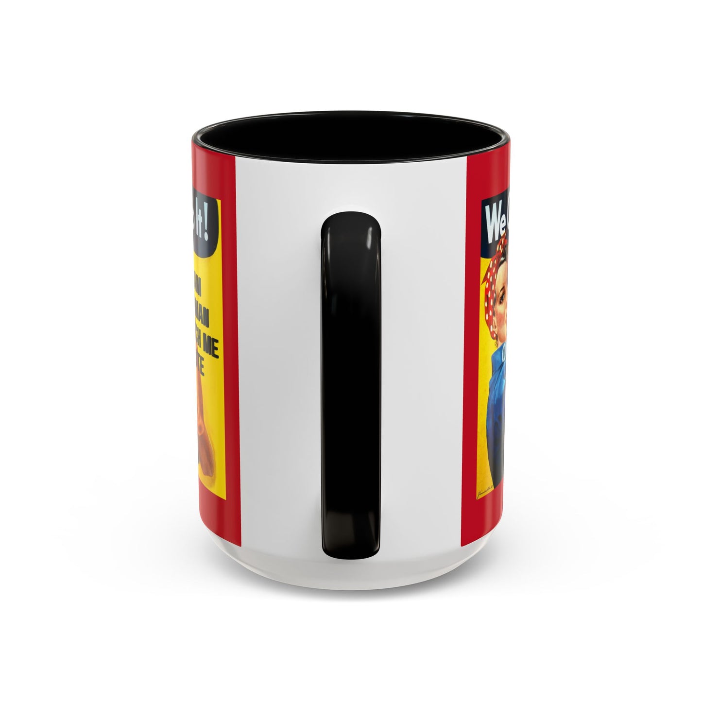 I Am Woman Watch Me Vote Rosie Red Accent Mug by theGreenDragonTavern.shop