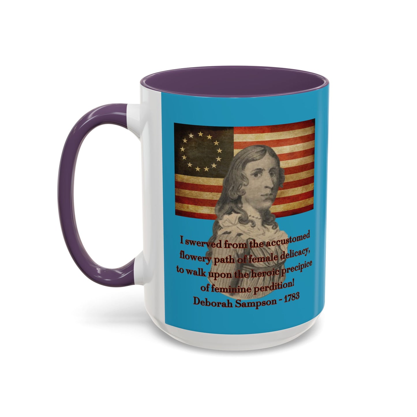 Deborah Sampson, America's Mulan Turquoise Accent Mug by theGreenDragonTavern.shop