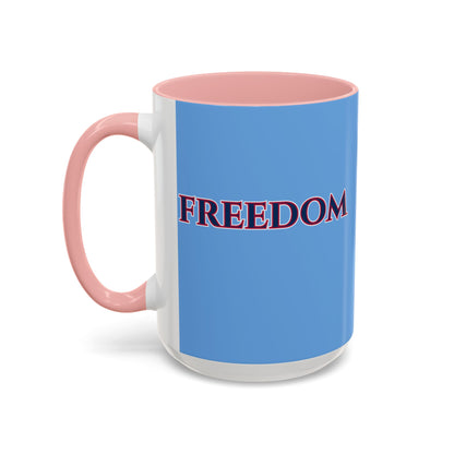 Freedom, Light Blue Accent Mug by theGreenDragonTavern.shop