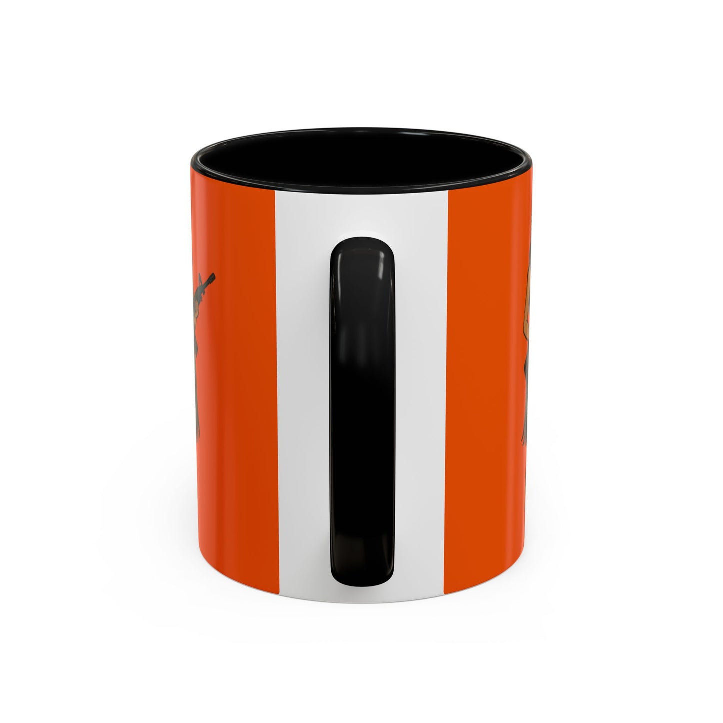 Hula Girl Packin' Heat Orange Accent Mug by theGreenDragonTavern.shop