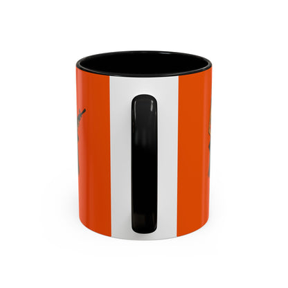 Hula Girl Packin' Heat Orange Accent Mug by theGreenDragonTavern.shop