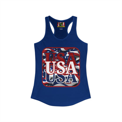 Red WHITE and Blue USA Patriot Women's Racerback Tank Top by theGreenDragonTavern.shop