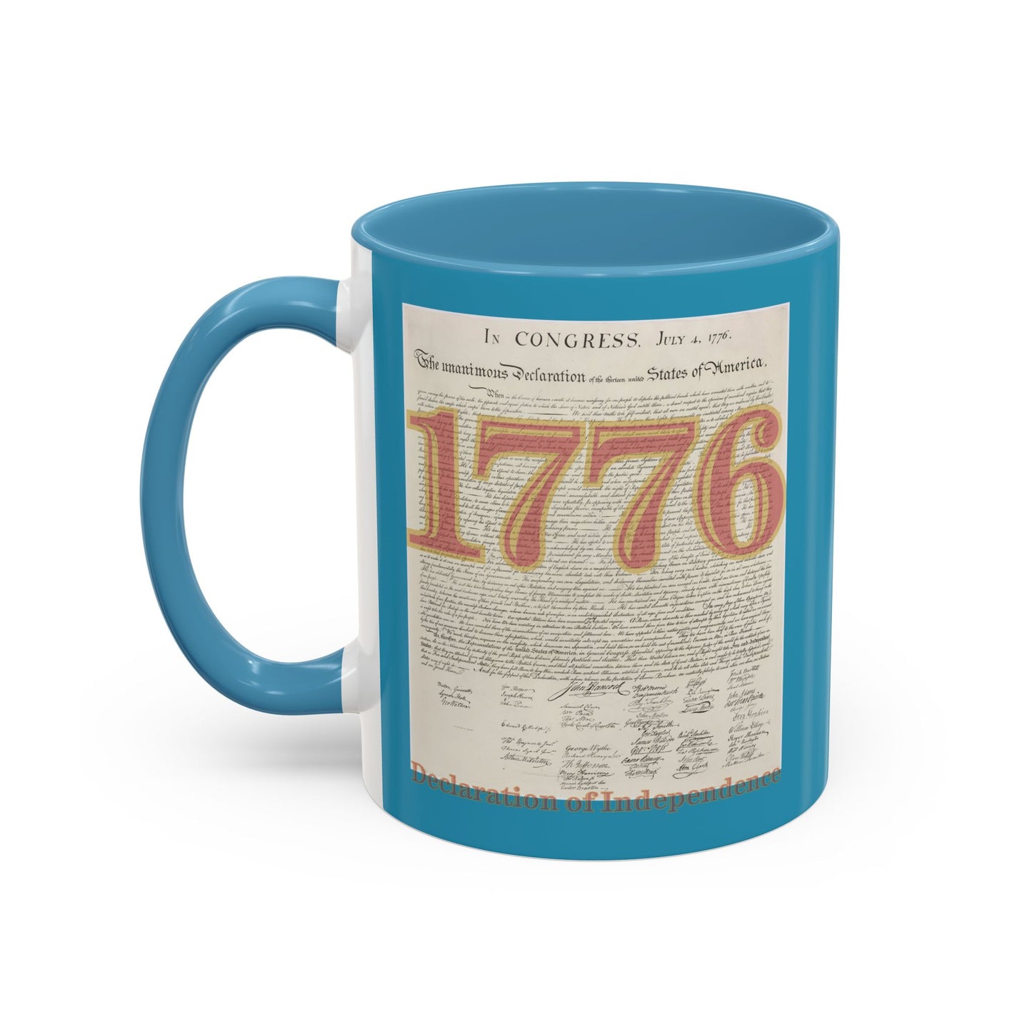 Declaration of Independence Turquoise Accent Mug by theGreenDragonTavern.shop