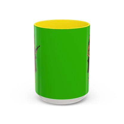 Hula Girl Packin' Heat Light Green Accent Mug by theGreenDragonTavern.shop