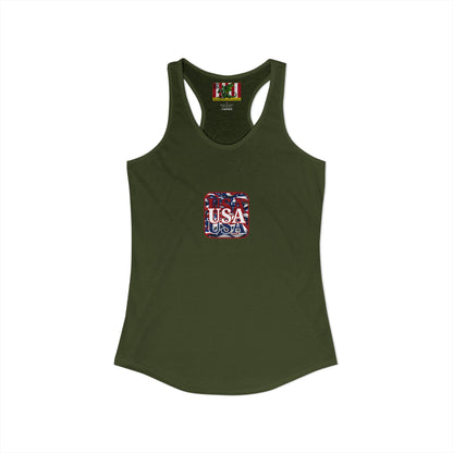 2-sided, Red WHITE and Blue USA Patriot Women's Racerback Tank Top by theGreenDragonTavern.shop