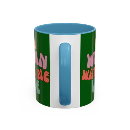 I Am Woman Watch Me Vote Dark Green Accent Mug by theGreenDragonTavern.shop