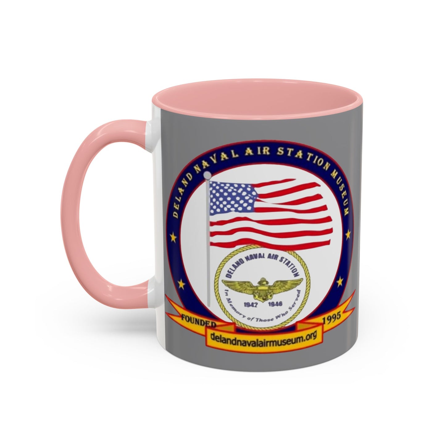 DeLand Naval Air Station Museum Grey Accent Mug by theGreenDragonTavern.shop