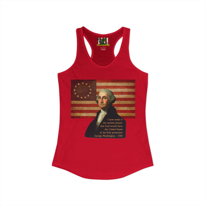 Washington's Earnest Prayer Women's Racerback Tank Top by theGreenDragonTavern.shop