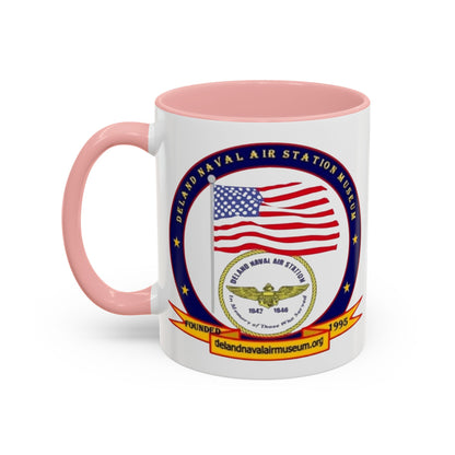 DeLand Naval Air Station Museum White Accent Mug by theGreenDragonTavern.shop