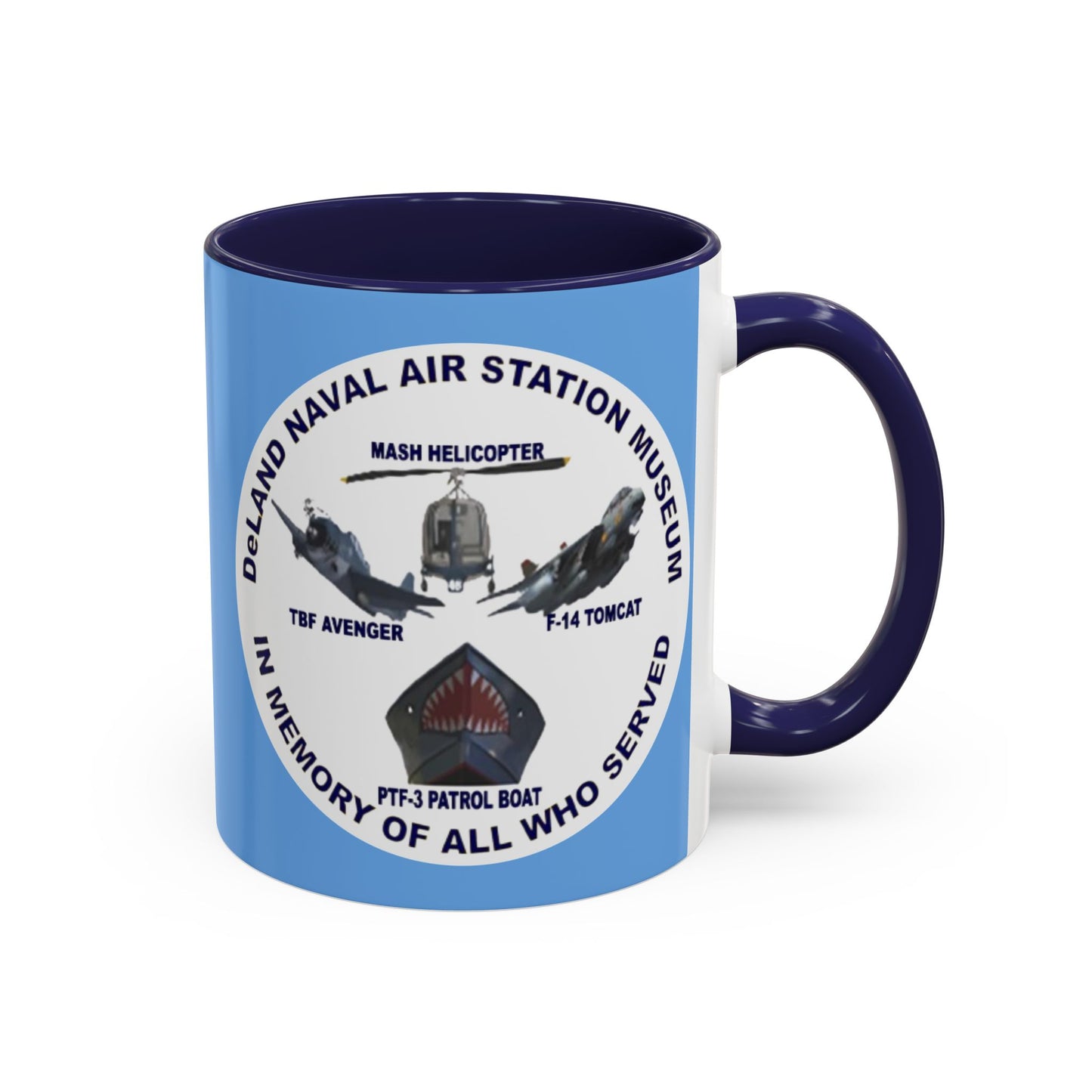 DNASM 2-sided, Founding & Student Art w/WhiteBG Light Blue Accent Mug by theGreenDragonTavern.shop