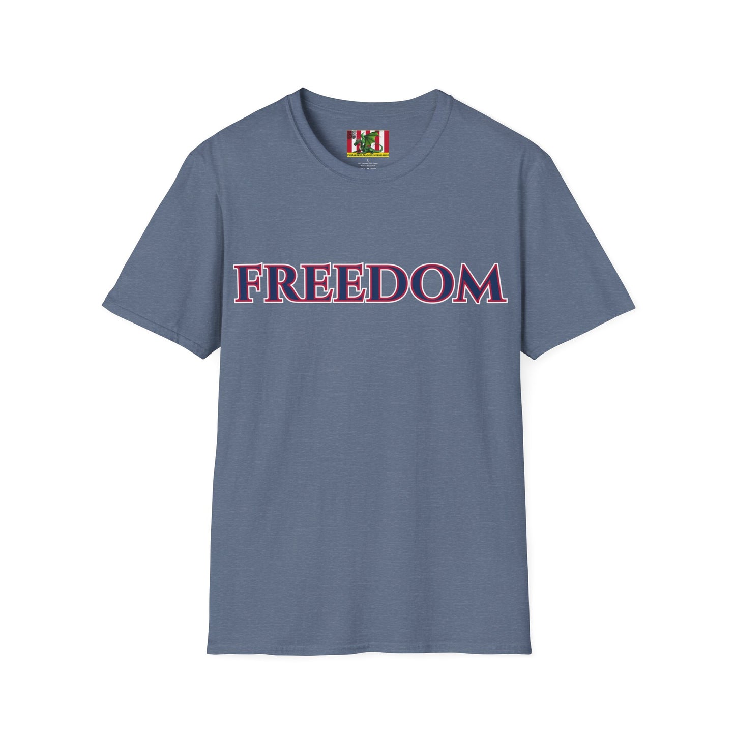 Freedom, Blue font, Dark colors Unisex T-Shirt by theGreenDragonTavern.shop