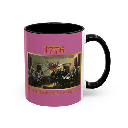 Declaration of Independence Pink Accent Mug by theGreenDragonTavern.shop