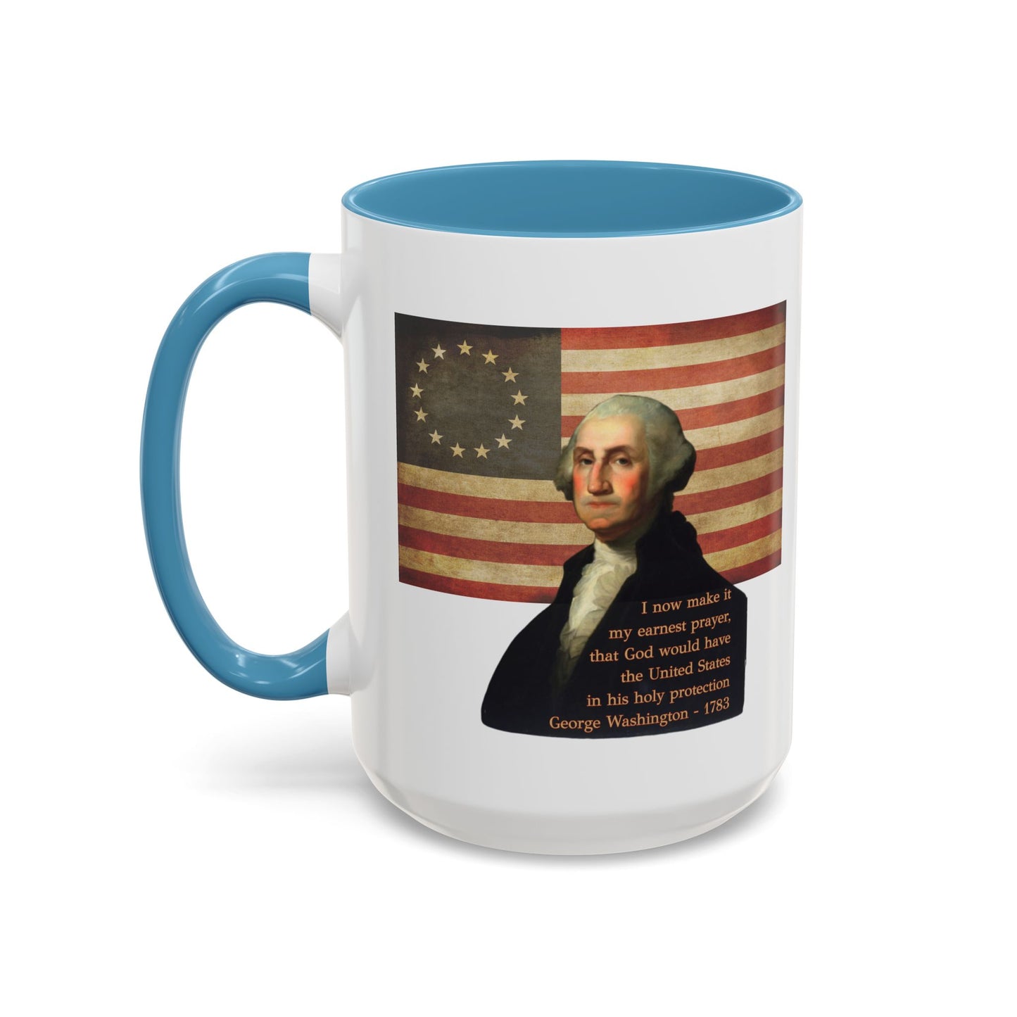 Washington's Earnest Prayer White Accent Mug by theGreenDragonTavern.shop