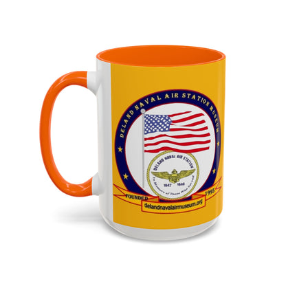 DeLand Naval Air Station Museum Yellow Accent Mug by theGreenDragonTavern.shop