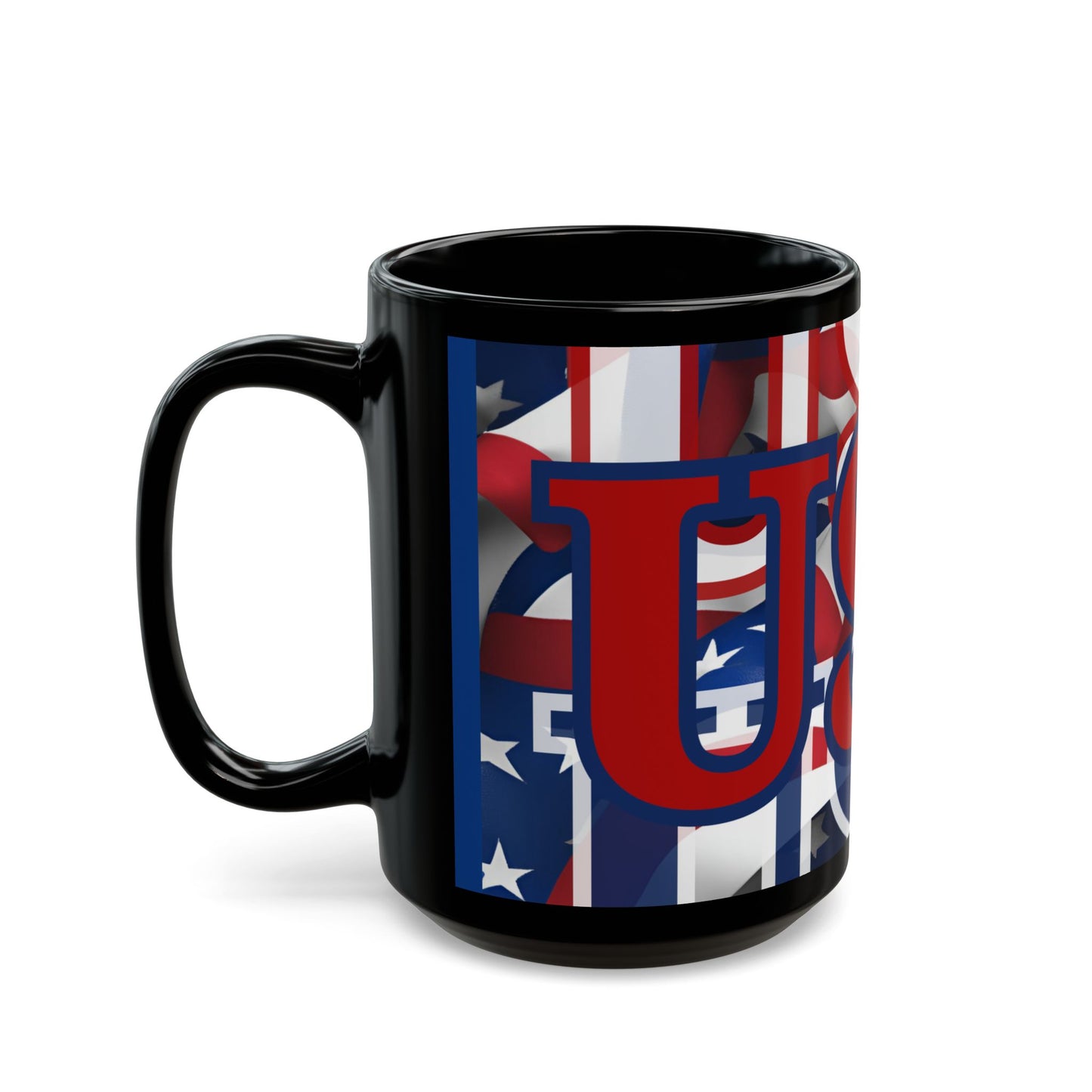 USA! USA! USA Red font Patriot Blue Mug by theGreenDragonTavern.shop