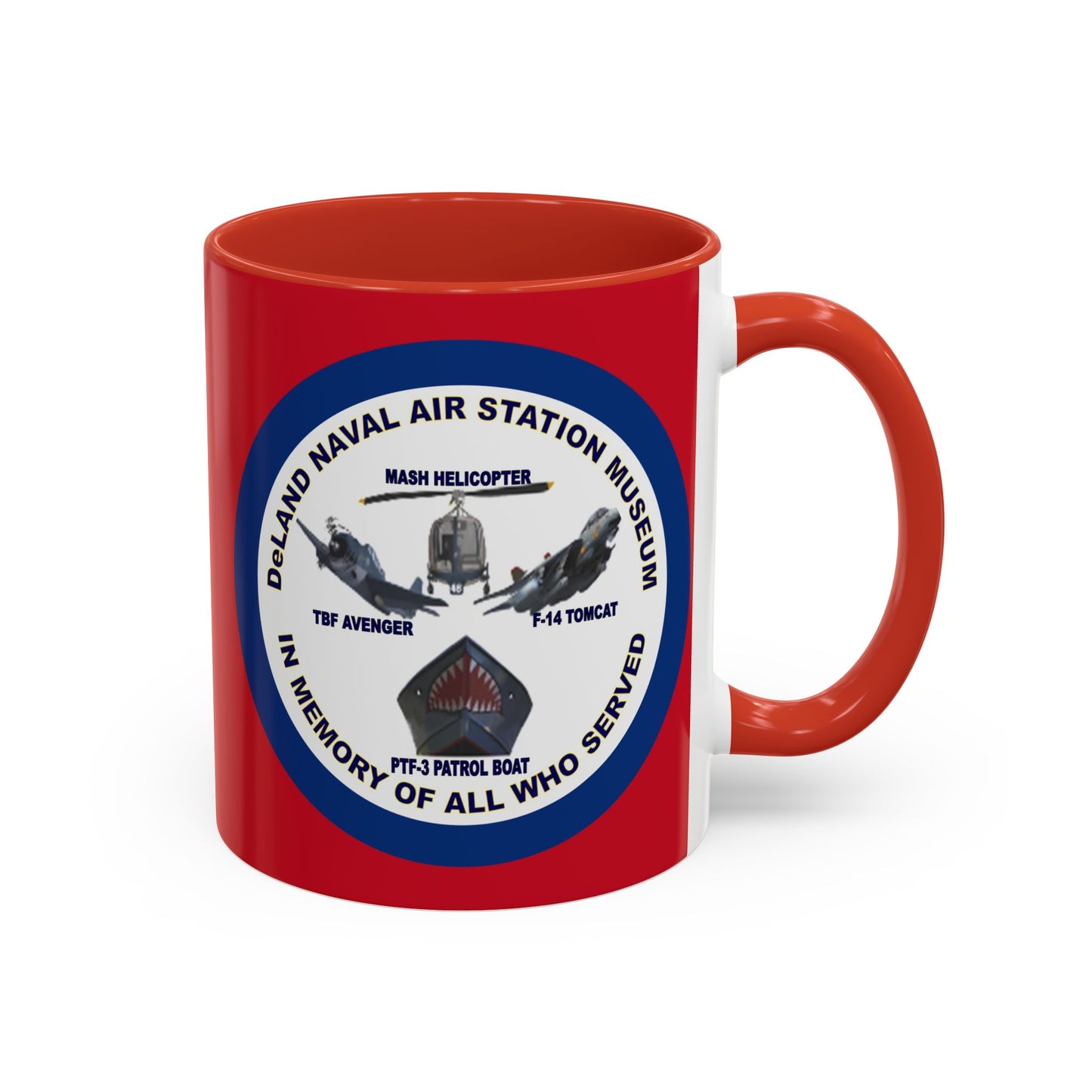 DNASM 2-sided, Founding & Student Art w/Navy Ring Red Accent Mug by theGreenDragonTavern.shop