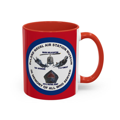 DNASM 2-sided, Founding & Student Art w/Navy Ring Red Accent Mug by theGreenDragonTavern.shop