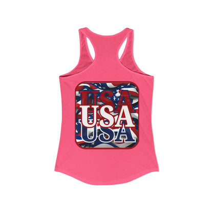 2-sided, Red WHITE and Blue USA Patriot Women's Racerback Tank Top by theGreenDragonTavern.shop