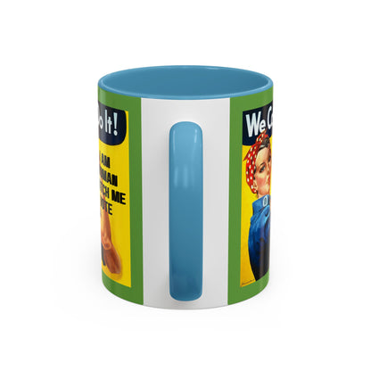 I Am Woman Watch Me Vote Rosie Green Accent Mug by theGreenDragonTavern.shop