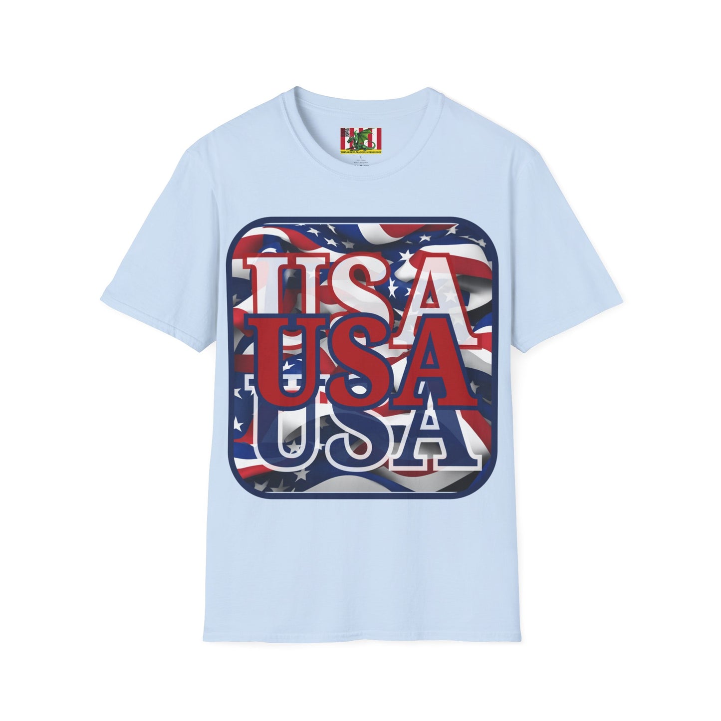 RED White and Blue USA Patriot Light colors Unisex T-Shirt by theGreenDragonTavern.shop