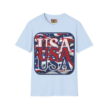 RED White and Blue USA Patriot Light colors Unisex T-Shirt by theGreenDragonTavern.shop