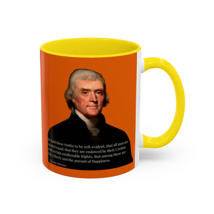 We hold these truths to be self-evident Orange Accent Mug by theGreenDragonTavern.shop