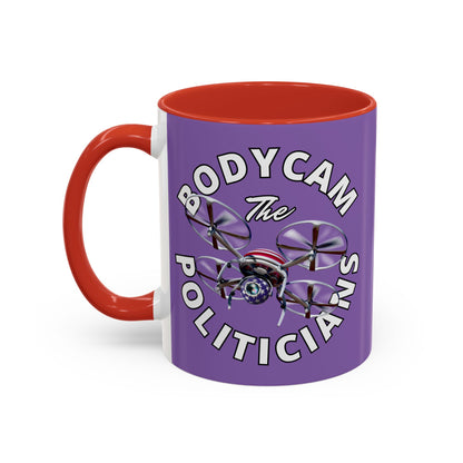 Bodycam the Politicians Drone Light Purple Accent Mug by theGreenDragonTavern.shop