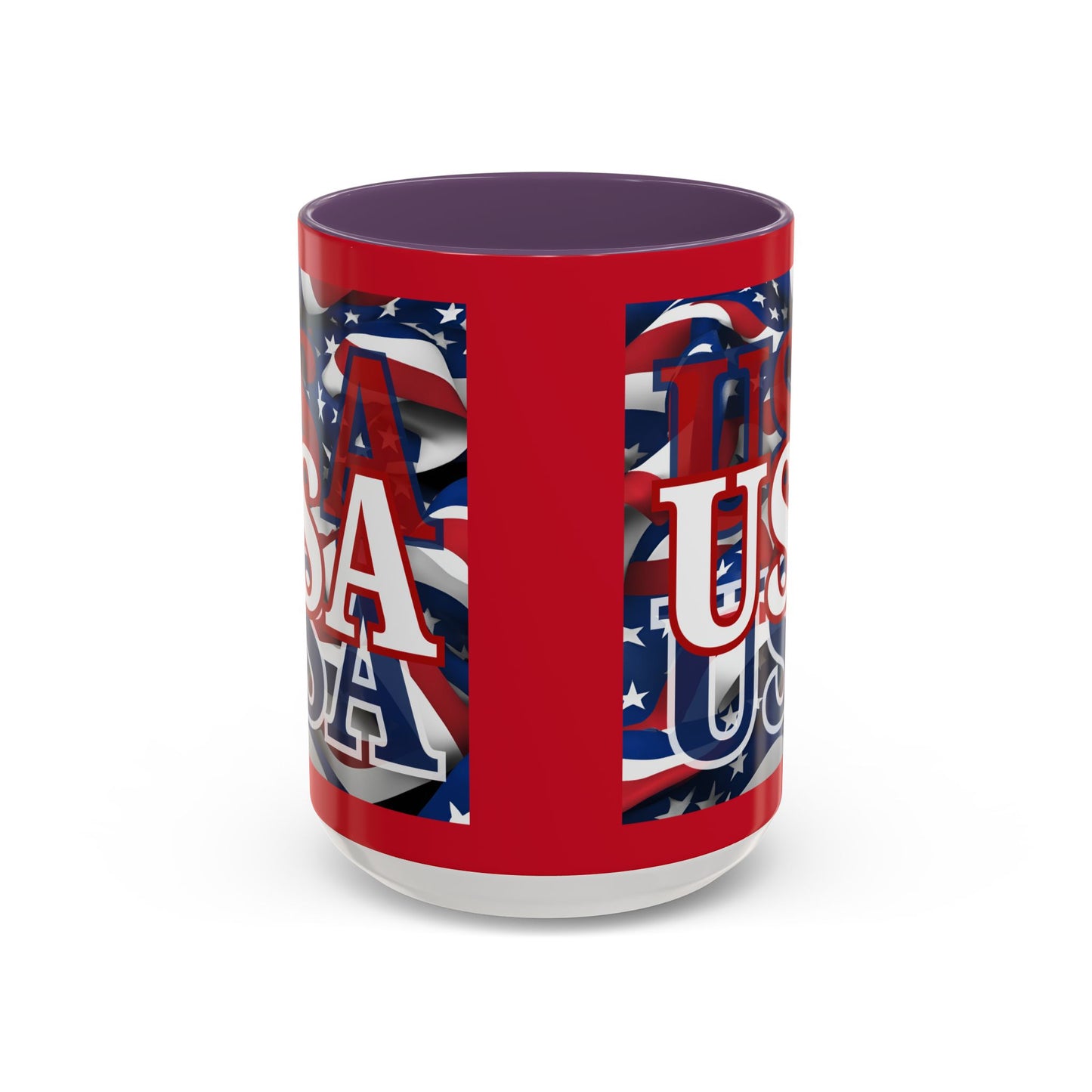 USA White font Center Patriot Red Accent Mug by theGreenDragonTavern.shop