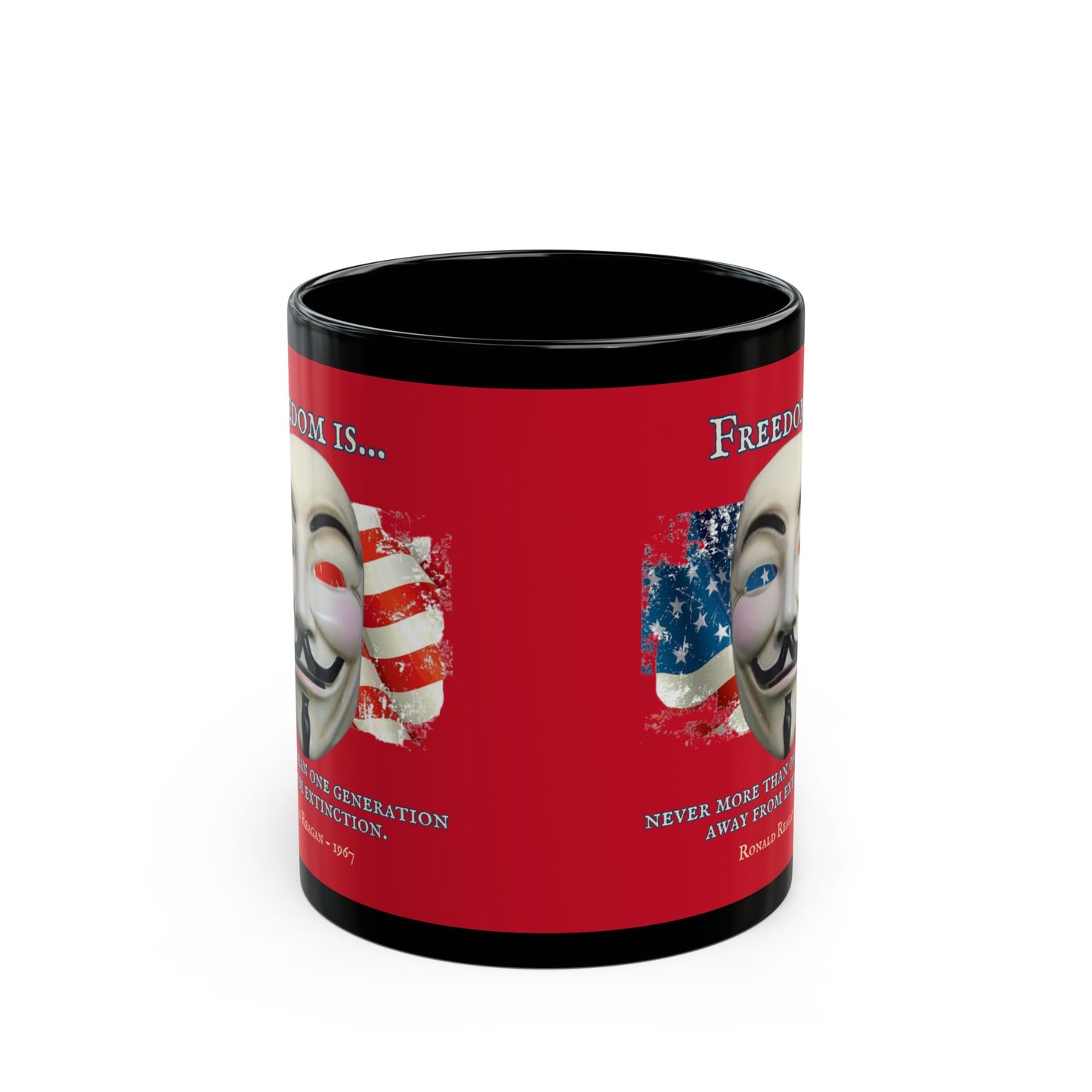 Ronald Reagan Freedom Vendetta Red Mug by theGreenDragonTavern.shop