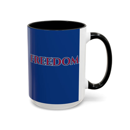 Freedom, Dark Blue Accent Mug by theGreenDragonTavern.shop