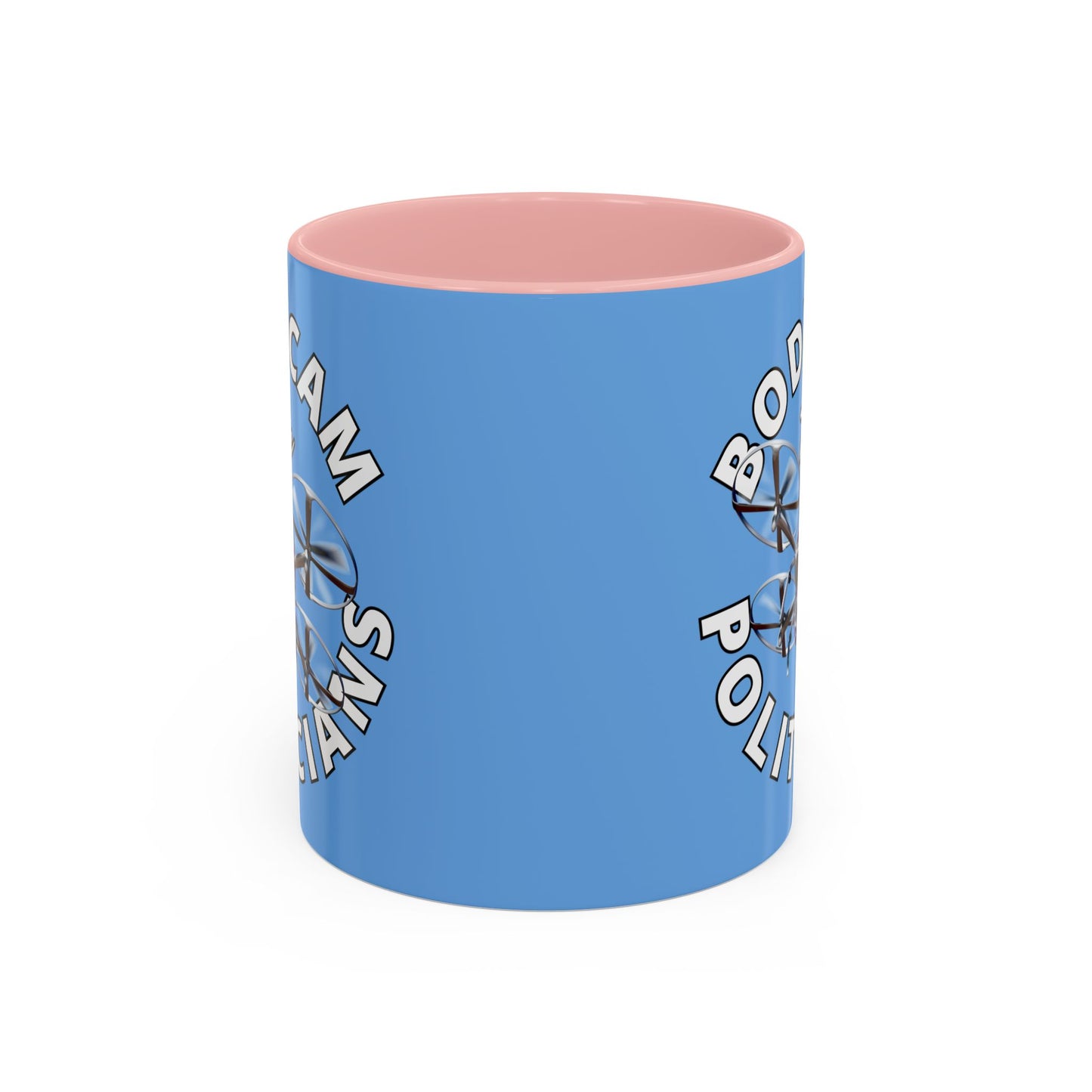 Bodycam the Politicians Drone Light Blue Accent Mug by theGreenDragonTavern.shop