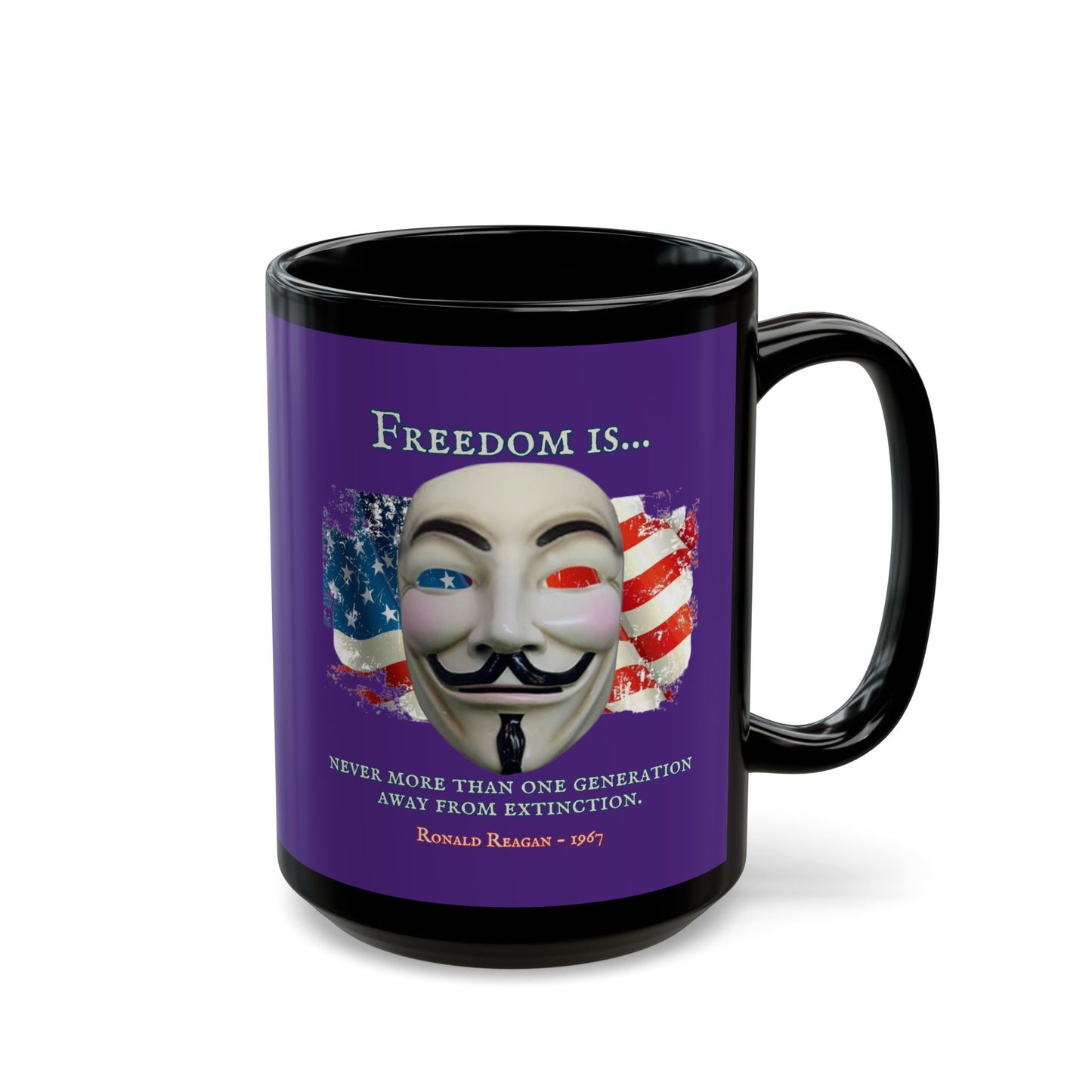Ronald Reagan Freedom Vendetta Purple Mug by theGreenDragonTavern.shop