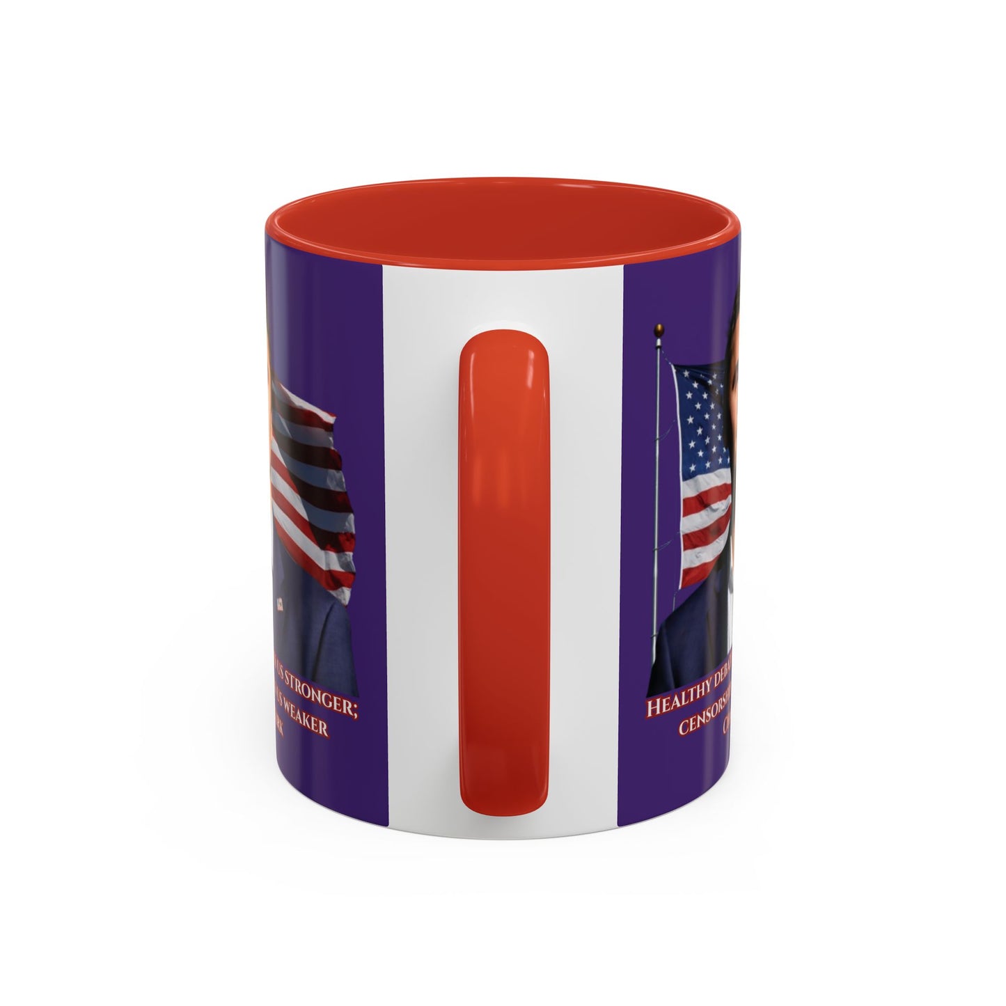 Charlie Kirk, Healthy Debate Purple Accent Mug by theGreenDragonTavern.shop
