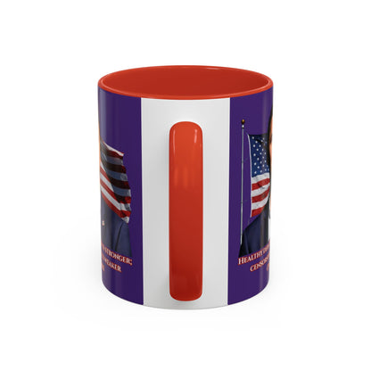 Charlie Kirk, Healthy Debate Purple Accent Mug by theGreenDragonTavern.shop