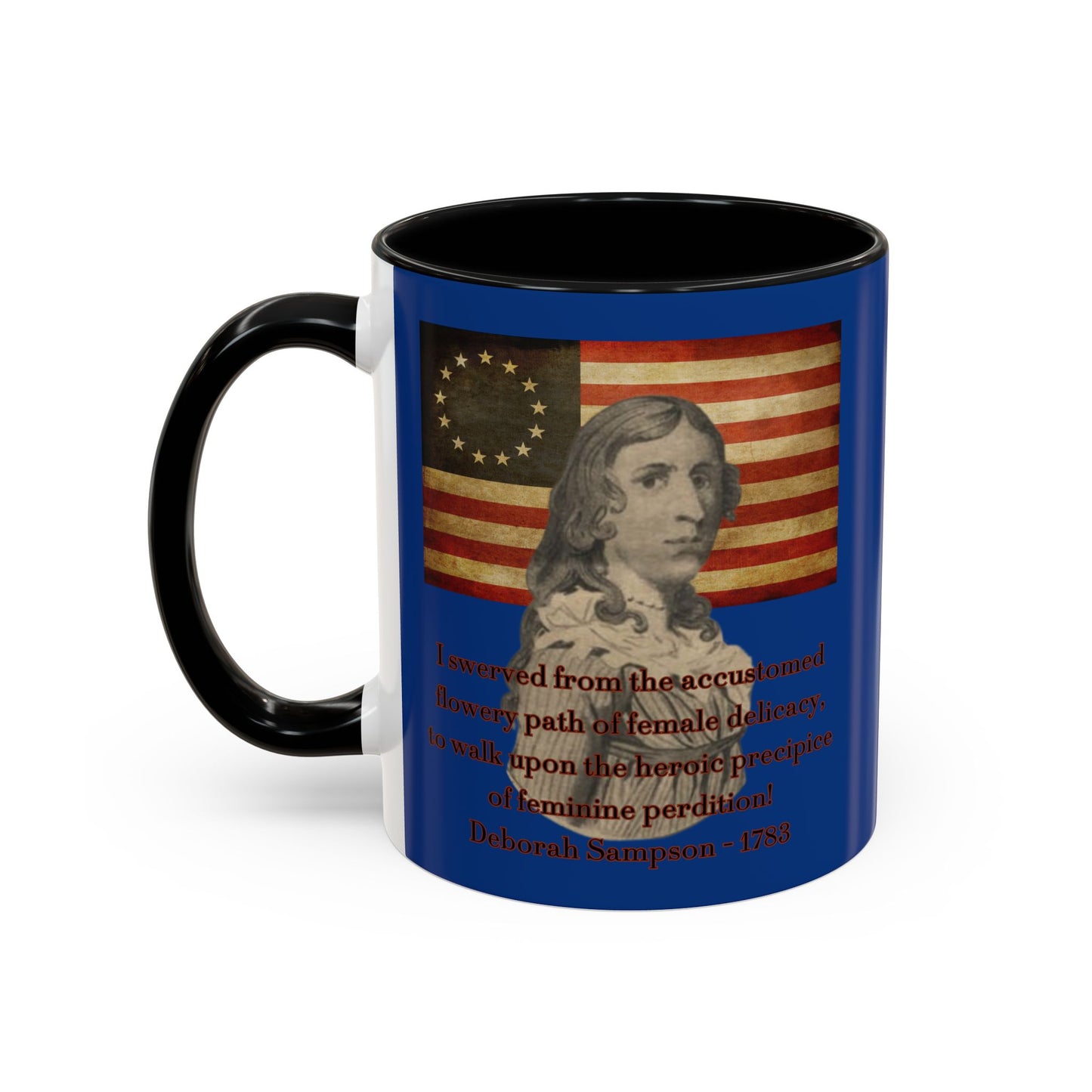 Deborah Sampson, America's Mulan Dark Blue Accent Mug by theGreenDragonTavern.shop