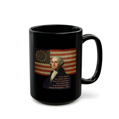 Washington's Earnest Prayer Black Mug by theGreenDragonTavern.shop