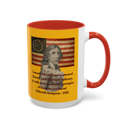 Deborah Sampson, America's Mulan Yellow Accent Mug by theGreenDragonTavern.shop