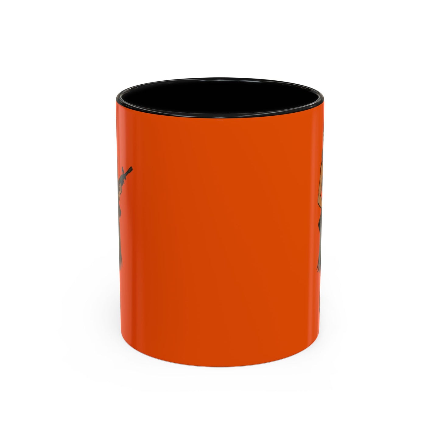 Hula Girl Packin' Heat Orange Accent Mug by theGreenDragonTavern.shop