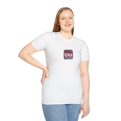 2-sided, Red WHITE and Blue USA Patriot Light colors Unisex T-Shirt by theGreenDragonTavern.shop