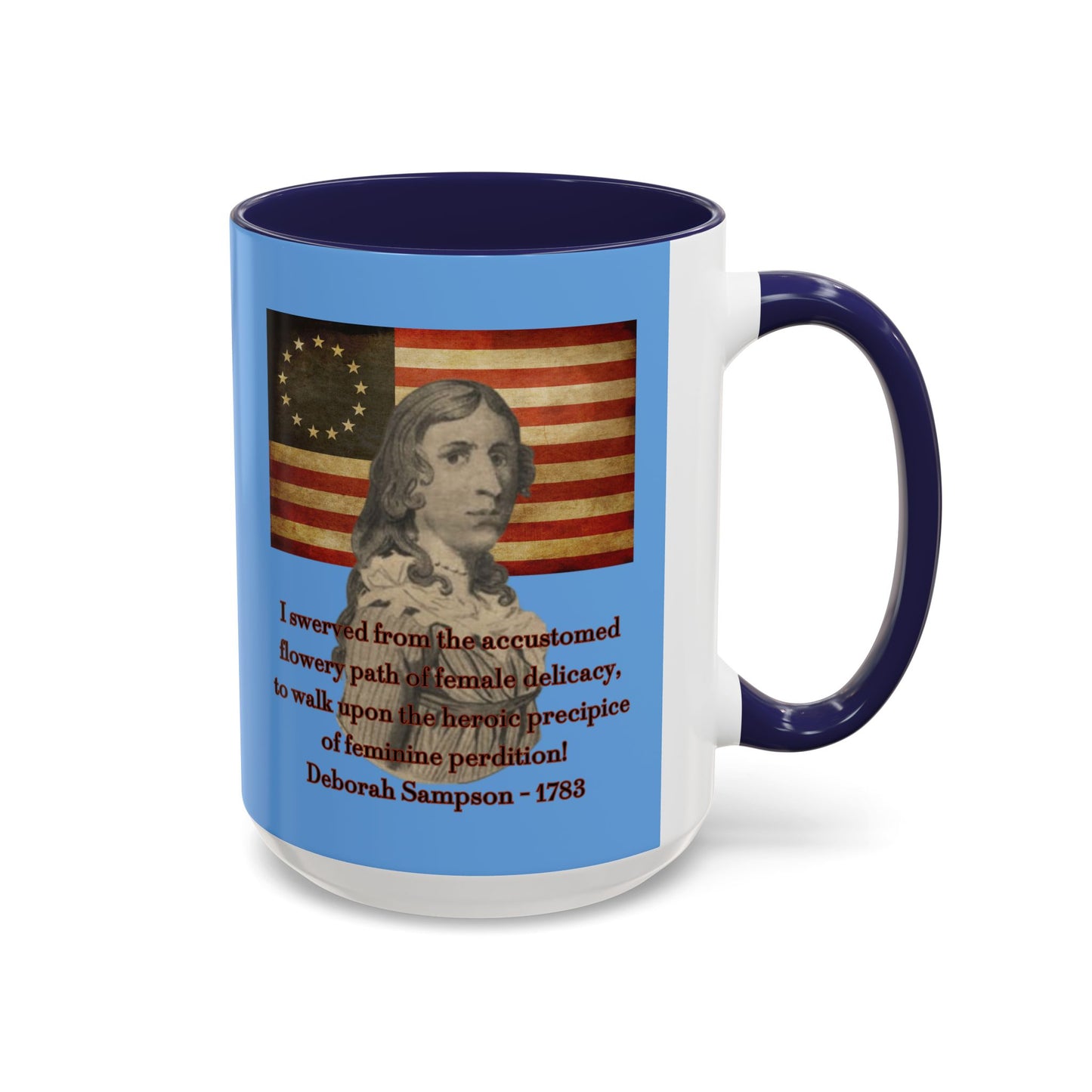 Deborah Sampson, America's Mulan Light Blue Accent Mug by theGreenDragonTavern.shop
