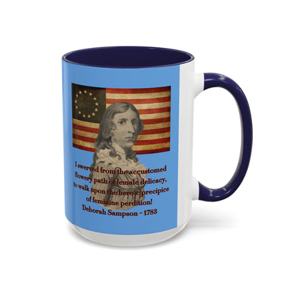Deborah Sampson, America's Mulan Light Blue Accent Mug by theGreenDragonTavern.shop