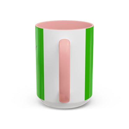 Hula Girl Packin' Heat Light Green Accent Mug by theGreenDragonTavern.shop