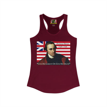 Patrick Henry Women's Racerback Tank Top by theGreenDragonTavern.shop